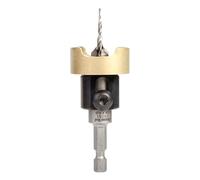 Amana Tool 55151 Carbide Tipped 82 Degree Countersink with Tapered Drill and Adjustable Depth Stop with No-Thrust BB 3/8 D x 1/8 Drill D x 1/4 Inch Quick Release Hex SHK