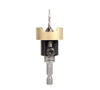 Amana Tool 55151 Carbide Tipped 82 Degree Countersink with Tapered Drill and Adjustable Depth Stop with No-Thrust BB 3/8 D x 1/8 Drill D x 1/4 Inch Quick Release Hex SHK