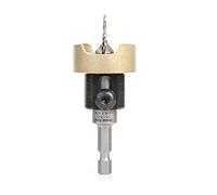 Amana Tool 82 Degree Countersink with Tapered Drill Bit and Adjustable Depth Stop, 55156, 3/8 D x 5/64 Drill D x 1/4 Inch Quick Release Hex Shank