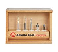 Amana Tool - AMS-127 5-Pc Starter Engraving CNC Router Bit Collection, 1/4 Inch Shank