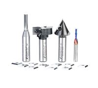 Amana Tool AMS-262 4-Pc CNC Simulated MDF Shaker Door Router Bit Set, 1/4 and 1/2 Shank