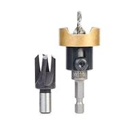 Amana Tool AMS-307 2-Pc Carbide Tipped Countersink with Adjustable Depth Stop and No-Thrust No Marring Ball Bearing with Plug Cutter Pack
