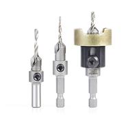 Amana Tool AMS-621 3-Pc Carbide Tipped Countersink with Adjustable Depth Stop and No-Thrust No Marring Ball Bearing Set