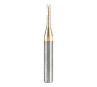 Amana Tool CNC Solid Carbide Spiral O Flute Up-Cut, Aluminum Cutting Router Bit, ZrN Coated, 57343-Z, 1/8 D x 1/2 CH x 1/4 SHK x 2 Inch Long
