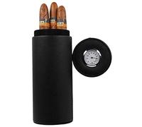 AMANCY® Popular Cedar Wood Lined Portable Travel Leather Cigar Humidor Case,Packed by Nice Gift Box