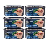 Amanda 555 Pressed Cod Roe - 6 × 200 g Rectangular Ring-Pull Tins | The Original Cod Roe | High Protein, Omega-3, Vitamin D & B12 | MSC Certified, Sustainable & Ready-to-Serve (RINGPULL 6 X200)