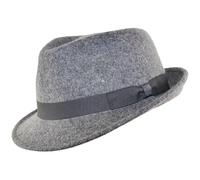 Amanda Jacobs Classic 100% Wool Trilby Hat for Men & Women | Unisex Design | Fedora Jezz Hat | Elegant Trilby Hat (UK, Alpha, M, Standard, Mix Grey)