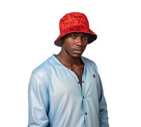 Amanda Jacobs Unisex Reversible Bucket Hat for Men & Women, Twat Print Bucket Cap, Sun Hat, One Size Fits 55-58cm, Modena Red