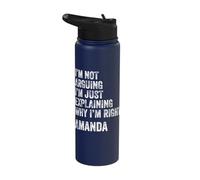 Amanda Quote Funny Birthday Custom Name Idea Engineer Stainless Steel Insulated Water Bottle