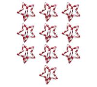amangul 10pcs Stylish Lattice Star Hairpin Colorful Hair Clip Casual Wear Hair Barrettes for Teenagers and Children(Red)
