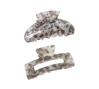 amangul 2PCS Colorful Hair Claw Clip for Women and Girls Candy Color Square Semicircle Design Hair Claw for Thick or Thin Hair(Colorful gray,Semi plus squ)