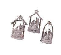 amangul 3Pieces Nativity Scene Figurines Illuminated LED Acrylic Decoration Night Light For Christmas Holiday Decoration Religious Scene Acrylic Ornaments