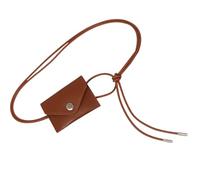 amangul Adjustable Waist Bag Belt for Women PU Leather Envelope Purse Hip Pack Belt with Secure Knotted Buckles Waist Accessory(Brown)