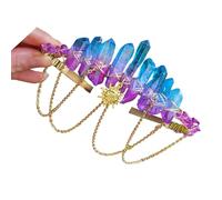 amangul Bridal Hair Hoop Girl Birthday Party Elegant Pageant Woven Crystal Girl King Costume Headwear Halloween Headband(Num19)