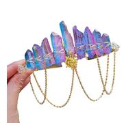 amangul Bridal Hair Hoop Girl Birthday Party Elegant Pageant Woven Crystal Girl King Costume Headwear Halloween Headband(. 44)
