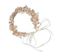 amangul Elegant Braided Golden Leaf Bridal Headband Lightweight Resin Hairband For Weddings and Special Event(2)