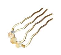 amangul Elegant Crystal Hair Pin Natural Lookings Stones Hair Fork Bridal Hair Accessory for Wedding and Special Occasion(Yellow)