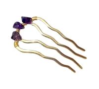 amangul Elegant Crystal Hair Pin Natural Lookings Stones Hair Fork Bridal Hair Accessory for Wedding and Special Occasion(As Shown)