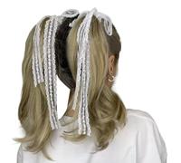 amangul Elegant Lace Ribbons Hair Tie High Elasticity Hair Tie Comfortable Hair Band for Various Hairstyles And Occasions