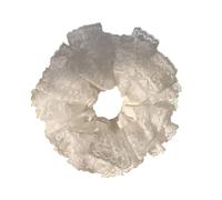amangul Elegant Lace Scrunchies For Women Soft Hair Ties Practical Hair Accessories Hairpiece For Daily Use And Special Occasion(White)