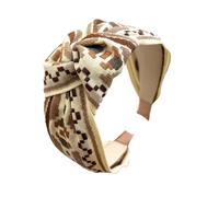 amangul Embroidered Floral Lace Hairbands Elastic Wide Band Headbands Hair Ornament For Women Hair Accessories(D)