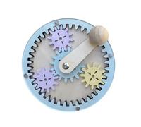 amangul Hand Crank Gear Activity Board STEM Learning Toy for Kids Ages 3+ with Natural Wood Construction Hand Crank Mechanical Learning Toy