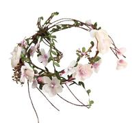 amangul Handmade Adjustable Floral Wreath Wedding Headpiece With Realistic Flower and Leaf Detail For Bridal Photography