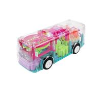 amangul Interactive Gear Bus Toy, Musical Light Up Car with Rotation, Educational Learning Vehicle for Toddler Motor Skill Parent Child Interaction Learning Vehicle