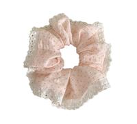 amangul Lace Dot Elastic Hair Scrunchies Soft Breathable Fabric Headbands Ponytail Holder Fashion Hair Accessory For Women Girls(As Shown)
