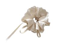 amangul Lace Hair Scrunchies For Women And Girl Oversized Fabric Ponytail Holder Comfortable Hair Tie for Daily Wear(As Shown)