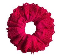 amangul Lace Hair Scrunchies Soft Elastic Hair Ties Set for Women Teenage Girls Ponytail Holders Elastic Hair Accessories(Double Layer Red Lac)