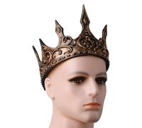 amangul Medieval Vintage King Crowns With Crescents Designs Cosplay Accessory Headwear Crownpiece For Men and Kids School Event(Bronze on the)