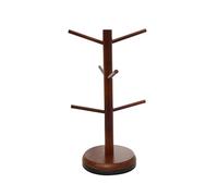 amangul Multi Purpose Wooden Display Rack 360 Degree Rotating Cup Organizers for Large Mugs Sturdy Cup Rack Home Kitchens Decorative Shelf