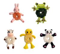 amangul Pack of 5pcs Cartoon Animal Plush Hair Scrunchies for Girls and Teens Soft Elastic Hair Ties Decorative Headdress