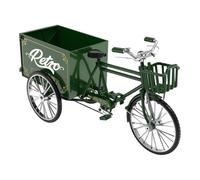 amangul Retro Metal Three Wheeled Truck Model Nostalgic Tricycle Toy for Home Office Decoration with Carrying Function(Green,High)
