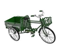 amangul Retro Metal Three Wheeled Truck Model Nostalgic Tricycle Toy for Home Office Decoration with Carrying Function(Green,Low)