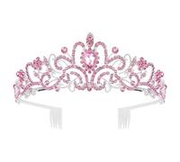amangul Rhinestones Tiaras For Women And Girls Elegant Crowns With Comb For Wedding Bridal And Party Hair Accessories(As Shown)