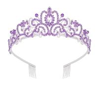 amangul Rhinestones Tiaras For Women And Girls Elegant Crowns With Comb For Wedding Bridal And Party Hair Accessories(As Shown)