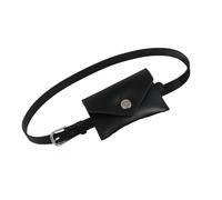 amangul Thin Waist Belt Bag Adjustable Waist Strap Water Resistant Fabric Storage Waist Bag Sash for Women Commute Travel(Black)