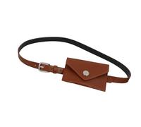 amangul Thin Waist Belt Bag Adjustable Waist Strap Water Resistant Fabric Storage Waist Bag Sash for Women Commute Travel(Caramel Color)