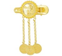 amangul Unique Gold Hair Clip With Coin Tassels For Fashionable Youth Women Styles Duckbill Clip for Ethnic Costume(B)