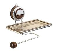 amangul Wall-Mounted Bath Shelf Multi-Purpose Storage Rust-Resistant Suction Cup for Towels Showers Adhesive Bathroom Storage Rack