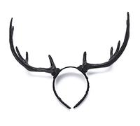 amangul Women Deer Horn Headdress Party s Elk Headband for Halloween Party Christmas for Creative Cosplay Hair Accessories(Black)