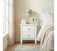 Amani 2 Drawers Bedside With Satin White Finish