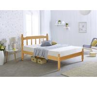 Amani 4'0 Small Double, Colonial Spindle Bed Frame, Pine Wood, Waxed