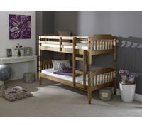 Amani Colonial Pine Wooden Bunk Bed Frame 2'6" Small Single - Waxed