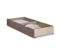 Amani Denver Walnut Underbed Storage Drawer on Wheels, 2 Sections | Size: 1 Pack Amani Walnut 1 Pack
