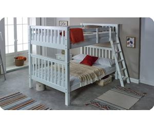 Amani Malvern White Bunk Bed - Quad Sleeper, With Max Large Underbed Drawer In White