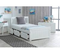 Amani Mission Solid Wooden Storage Bed Frame 3Ft Single - White