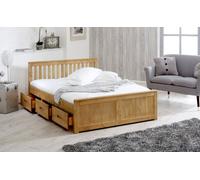 Amani Mission Solid Wooden Storage Bed Frame -Waxed 4Ft6 Double